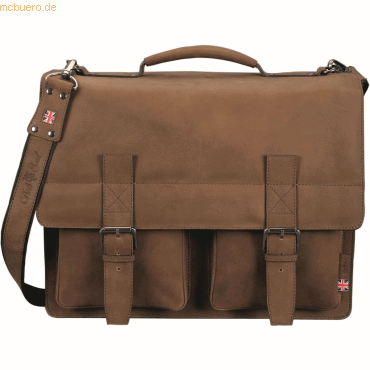 Alassio Aktentasche Earl 42x34x17cm Leder hellbraun von Alassio