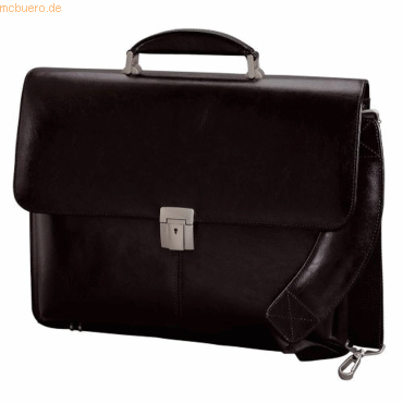 Alassio Aktentasche Faenza 41x32x13cm Leder schwarz von Alassio