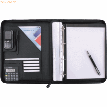 Alassio Konferenzmappe Reggio schwarz 36X28X5cm mit 4 Lochsystem Alassio Konferenzmappe Reggio schwarz 36X28X5cm mit 4 Lochsystem von Alassio