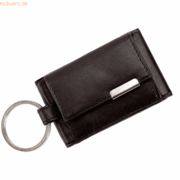 Alassio Mini-Börse mit Metallemblem 8,5x5cm Leder schwarz von Alassio