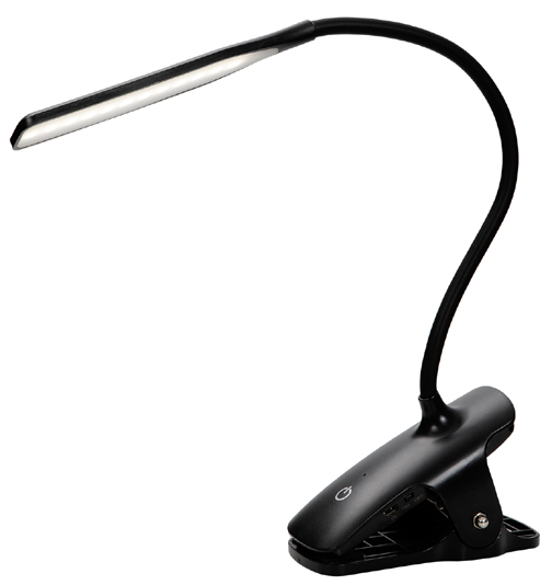 ALBA LED Akku-Leseleuchte , LEDCLIP, , flexibler Arm, schwarz von Alba