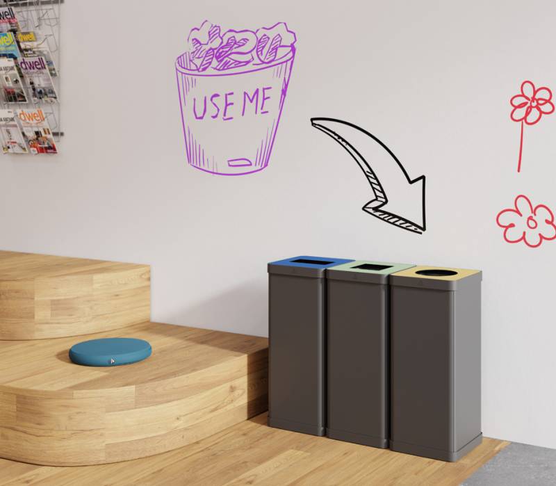 ALBA Wertstoffsammelbox für Papier, schwarz/blau, 50 Liter von Alba