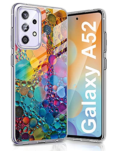 A52 A52S Hülle, Kompatibel mit Samsung Galaxy A52/A52S 5G Hülle Ultra Dünn Weich Silikon Transparent Handyhülle Bunte Blasen Weiß Marmor Kratzfest Schutzhülle für Samsung A52/A52S 5G (Farbe) von Albaityee
