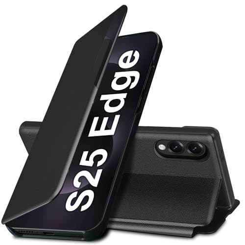 S25 Edge Klapphülle für Samsung Galaxy S25 Edge 5G, klare Sicht, schlanke Passform, Lederschutzhülle für Samsung S25 Edge, Handyhülle mit Ständer, robuste, stoßfeste Stoßstange, 16,6 cm (6,66 Zoll S25 Edge Klapphülle für Samsung Galaxy S25 Edge 5G, klare Sicht, schlanke Passform, Lederschutzhülle für Samsung S25 Edge, Handyhülle mit Ständer, robuste, stoßfeste Stoßstange, 16,6 cm (6,66 Zoll von Albaityee