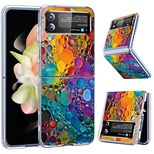 Z Flip 4 Hülle, Kompatibel mit Samsung Galaxy Z Flip 4 5G Hülle Ultra Dünn Weiches Silikon Handyhülle, [Farbe Blasen][Mandala Blumen][Grünpflanzen] Kratzfest Schutzhülle für Samsung Z Flip 4 5G (A) von Albaityee
