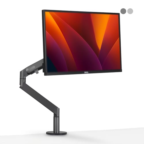 ALBERENZ® Einzel Monitorhalterung mit Gasfeder, Verstellbarer Monitorarm für 17-40" Monitore, ergonomisches Design, höhenverstellbar und neigbar, Farbe Dunkelgrau von Alberenz