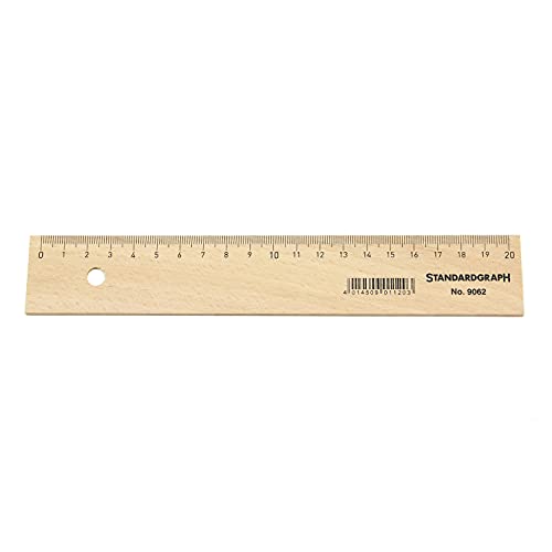 ALCO Lineal Länge: 20 cm, Tuschekante: unterseitig, Holz, naturfarben von Albert & Co