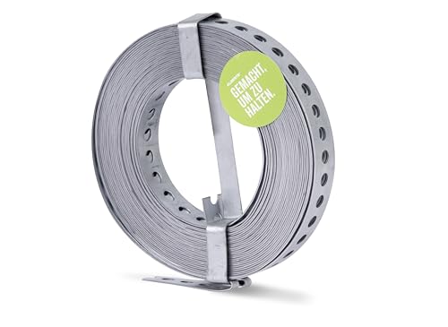 Alberts 334239 Lochband | mit oder ohne Abrollkasette | sendzimirverzinkt | Breite 20 mm | Länge 10 m von Alberts