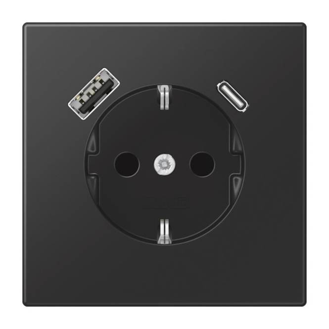 Jung SCHUKOsteckdose LS1520-15CASWM m.USB Typ AC graphitschwarz Jung SCHUKOsteckdose LS1520-15CASWM m.USB Typ AC graphitschwarz von Albrecht Jung GmbH & Co. KG