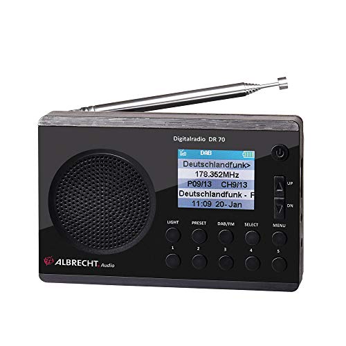 Albrecht 27370 DR70 Digitalradio (DAB+/UKW, 230V, Batteriebetrieb) schwarz von Albrecht