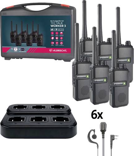 Albrecht 6er Kofferset Tectalk Worker 3 29827 PMR-Funkgerät 6er Set Albrecht 6er Kofferset Tectalk Worker 3 29827 PMR-Funkgerät 6er Set von Albrecht