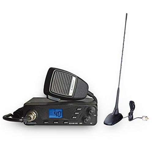 Albrecht AE 6199 VOX CB-Funkgerät + CBM-516 Magnetfußantenne Set, 12699.S5, CB-Funkgerät mit VOX-Funktion inkl. Magnetfußantenne für LKW oder PKW von Albrecht