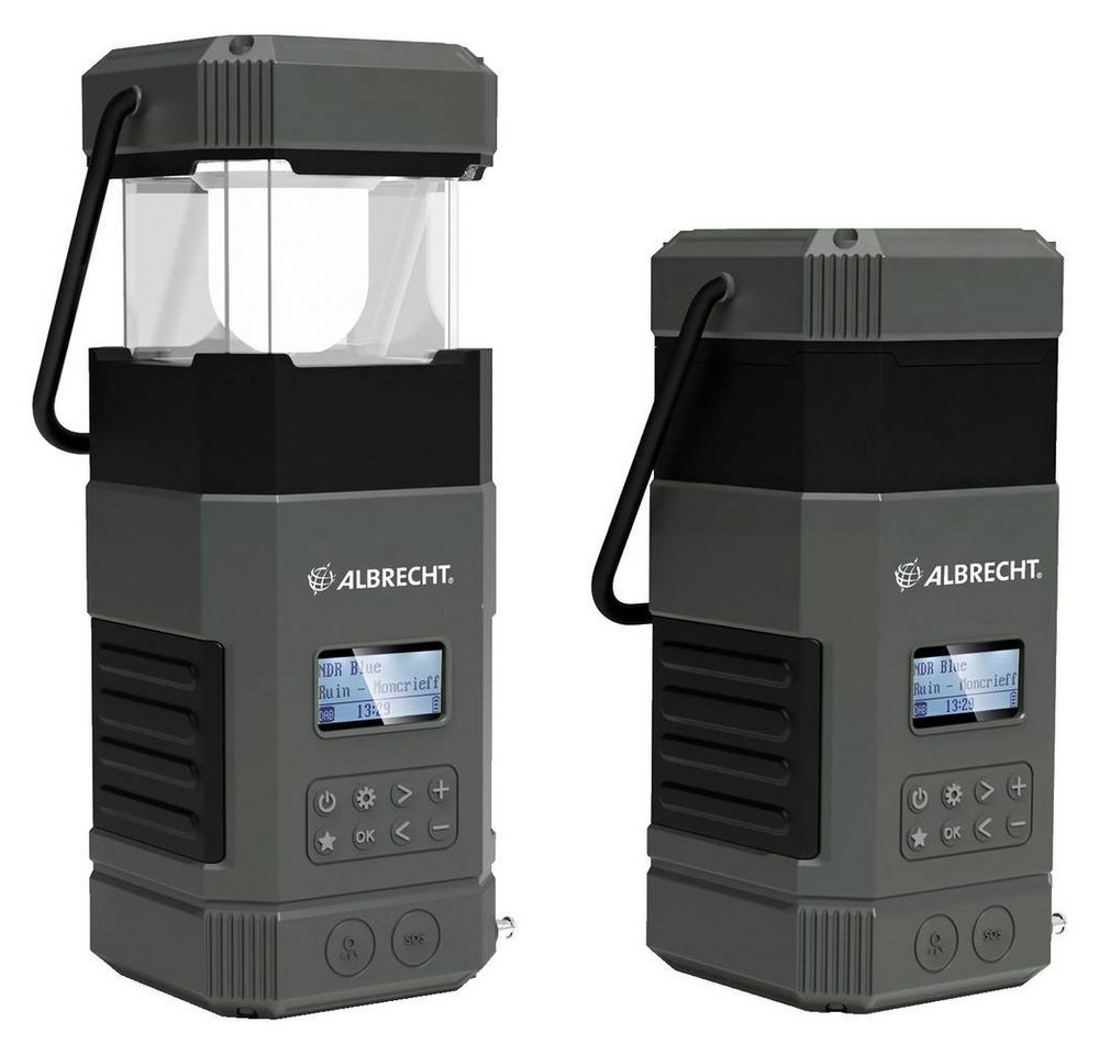 Albrecht DR 114 DAB+ Notfall Outdoor Radio mit Radio (mit Laterne, Handkurbel, Akku-Ladefunktion, Solarpanel) von Albrecht