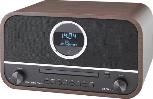 Albrecht DR 790 CD-Radio DAB+, UKW AUX, Bluetooth®, CD Braun von Albrecht