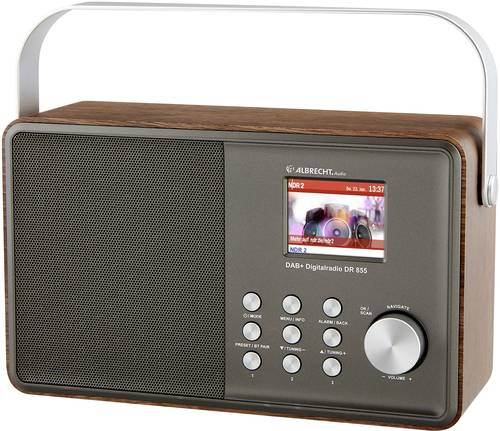 Albrecht DR 855 DAB+/UKW/Bluetooth Tischradio DAB+, UKW Silber, Holz von Albrecht