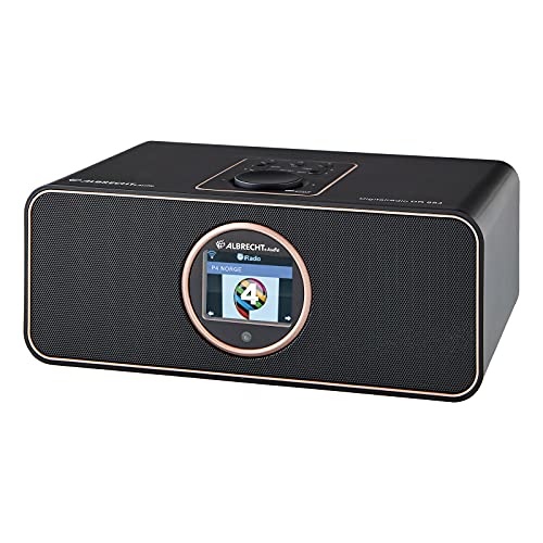 Albrecht DR 884 Kompaktanlage, 27884, Internetradio, Digitalradio, DAB+, UKW mit RDS, Bluetooth, USB, Farbdisplay, Musikstreaming via Smartphone-App möglich, 2 x 7 W, Farbe: schwarz von Albrecht