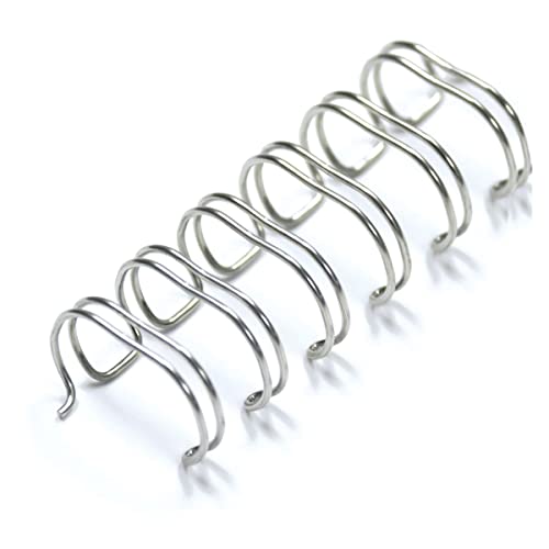 Albyco - Wire-O Drahtbinderkämme - 9,5 mm - Buchringe, Spiralbinder, Papier Binder - 3/8 Zoll - bis zu 65 Blatt - 100 Stück - Silber/Metall von Albyco