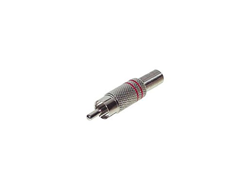Cinch Stecker, Metall, für 6mm Kabel, rot von Alcasa