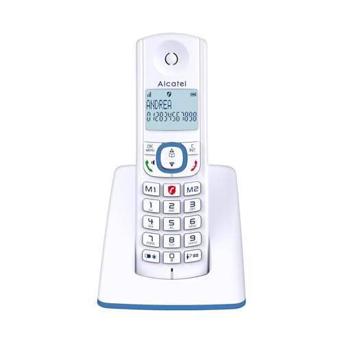 ALCATEL F530 - Schnurloses Festnetztelefon DECT - Großes beleuchtetes Display - Freisprechfunktion - Anrufblockierungsfunktion - 2 Direktwahltasten - Weiß/Blau ALCATEL F530 - Schnurloses Festnetztelefon DECT - Großes beleuchtetes Display - Freisprechfunktion - Anrufblockierungsfunktion - 2 Direktwahltasten - Weiß/Blau von Alcatel