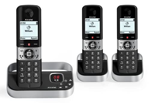 ALCATEL F890 Voice Trio – Schnurloses DECT-Telefon mit Anrufbeantworter – hochauflösendes Grafikdisplay – Freisprecheinrichtung – Anrufsperre – VIP-Klingelton – Anrufbeantworter 50 Minuten – 3 ALCATEL F890 Voice Trio – Schnurloses DECT-Telefon mit Anrufbeantworter – hochauflösendes Grafikdisplay – Freisprecheinrichtung – Anrufsperre – VIP-Klingelton – Anrufbeantworter 50 Minuten – 3 von Alcatel