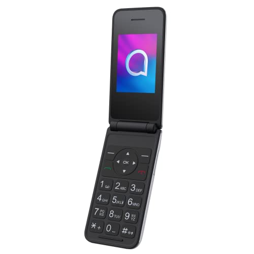 Alcatel 3082 4G - Einfach zu bedienendes Handy mit Deckel, Ladestation und Akku 1380 mAh, 1 MP Kamera mit Blitz, große Tasten, Bluetooth, Silbergrau [ES/PT-Version] von Alcatel