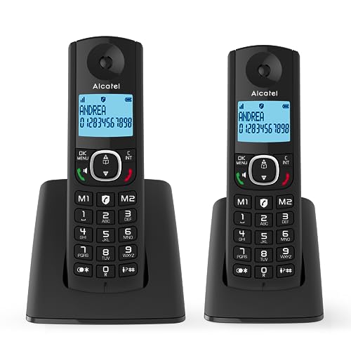 ALCATEL F530 Duo – Schnurloses DECT-Telefon-Set – Großes beleuchtetes Display – Freisprechfunktion – Anrufsperrfunktion – 2 Direktwahltasten – 2 Mobilteile – Schwarz ALCATEL F530 Duo – Schnurloses DECT-Telefon-Set – Großes beleuchtetes Display – Freisprechfunktion – Anrufsperrfunktion – 2 Direktwahltasten – 2 Mobilteile – Schwarz von Alcatel