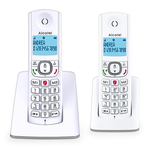 ALCATEL F530 Duo – Schnurloses DECT-Telefon-Set – Großes beleuchtetes Display – Freisprechfunktion – Anrufsperrfunktion – 2 Direktwahltasten – 2 Mobilteile – Weiß/Grau ALCATEL F530 Duo – Schnurloses DECT-Telefon-Set – Großes beleuchtetes Display – Freisprechfunktion – Anrufsperrfunktion – 2 Direktwahltasten – 2 Mobilteile – Weiß/Grau von Alcatel