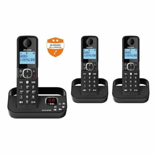 Alcatel F860 Voice Trio - Schnurloses DECT-Telefon-Set mit Anrufbeantworter, 2 Mobilteile, Anrufschutz, Freisprechen, 2 Direktwahltasten, VIP-Funktion Alcatel F860 Voice Trio - Schnurloses DECT-Telefon-Set mit Anrufbeantworter, 2 Mobilteile, Anrufschutz, Freisprechen, 2 Direktwahltasten, VIP-Funktion von Alcatel