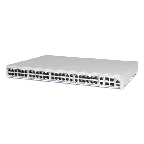 Alcatel-Lucent OmniSwitch OS6360-P48 - Switch - L3 - managed - 48 x 10/100/1000 (PoE+) + 2 x Combo Gigabit Ethernet/Gigabit SFP + 2 x 1 Gigabit / 10 Gigabit SEP+ (Uplink / Stacking) - an Rack montierbar - PoE+ (350 W) (OS6360-P48-EU) von Alcatel