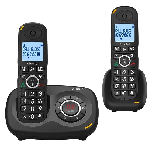 Alcatel XL595 Voice Duo schnurloses Großtastentelefon mit Zwei Mobilteilen und Anrufbeantworter extra großes Festnetztelefon für zuhause mit Anrufschutz von Alcatel