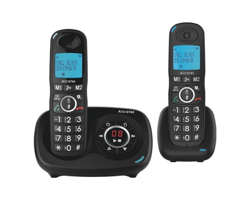 Alcatel XL595B Voice Schnurloses DECT-Telefon (mit integriertem AB, zweitem Mobilteil und Call Block Funktion) von Alcatel