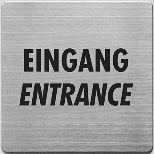 ALCO-Albert 450-30 - Piktogramm "Eingang", Edelstahl gebürstet, 9 x 9 cm, 1 Stück von Alco-Albert