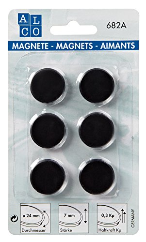 ALCO-Albert 682A11 - Magnete Ø24mm, 6 Stück, rund, schwarz ALCO-Albert 682A11 - Magnete Ø24mm, 6 Stück, rund, schwarz von Alco-Albert