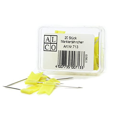 ALCO-Albert 713 - Markierfähnchen, gelb, 20mm, Dose á 20 Stück von Alco-Albert