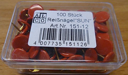 Reißnägel, rot, 100 Stück von Alco-Albert