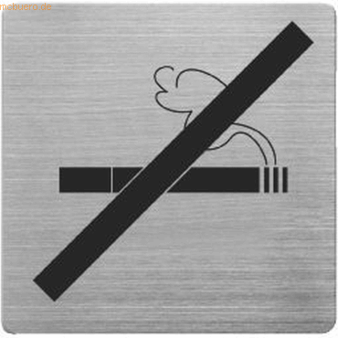 5 x Alco Piktogramm matt gebürsteter Edelstahl Rauchen nein 90x90mm si 5 x Alco Piktogramm matt gebürsteter Edelstahl Rauchen nein 90x90mm si von Alco