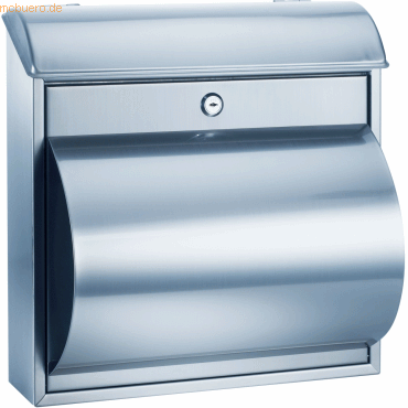 Alco Briefkasten Edelstahl rostfrei Zeitungsfach 360x190x370mm silber von Alco