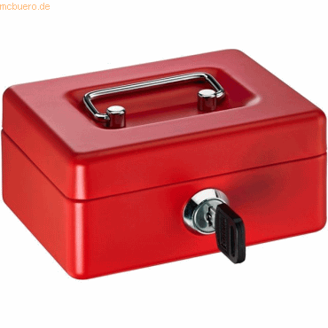 Alco Geldkassette Mini-Box Stahlblech mit Schloss 125x95x60mm rot von Alco