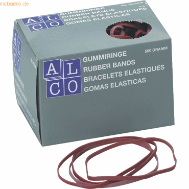 Alco Gummibänder 200x6mm 500g rot von Alco