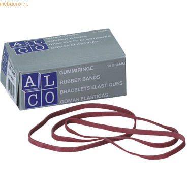 Alco Gummibänder 80x4mm 50g rot von Alco