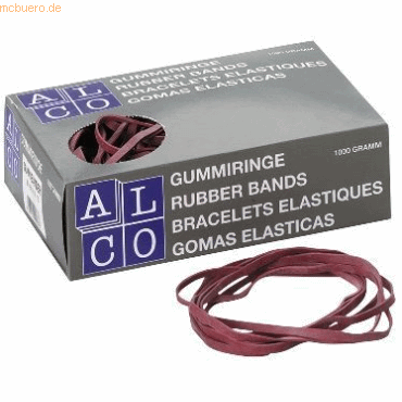 Alco Gummiband Naturkautschuk 4x130mm rot 1000g von Alco