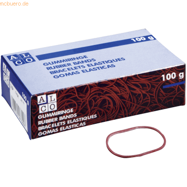 Alco Gummiband Naturkautschuk 6x200mm rot 1000g von Alco