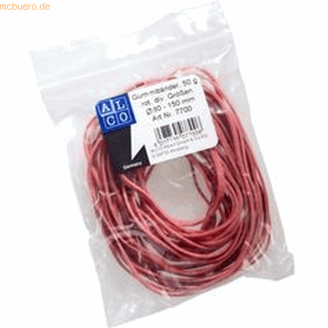 Alco Gummiband Naturkautschuk sortiert rot 50g Alco Gummiband Naturkautschuk sortiert rot 50g von Alco