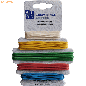 Alco Gummiringe Naturkautschuk sortiert 75 Stück Alco Gummiringe Naturkautschuk sortiert 75 Stück von Alco