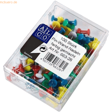 Alco Pinnwandnadel 7,5mm sortiert VE=100 Stück Alco Pinnwandnadel 7,5mm sortiert VE=100 Stück von Alco