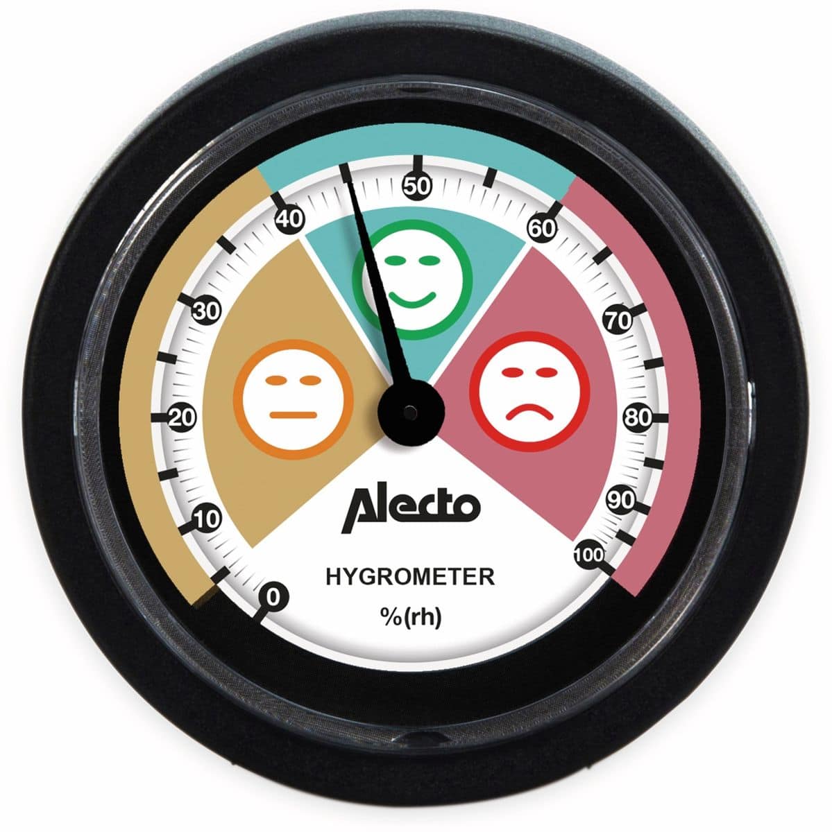 ALECTO Analoges Hygrometer WS-05, für den Innenbereich, schwarz von Alecto