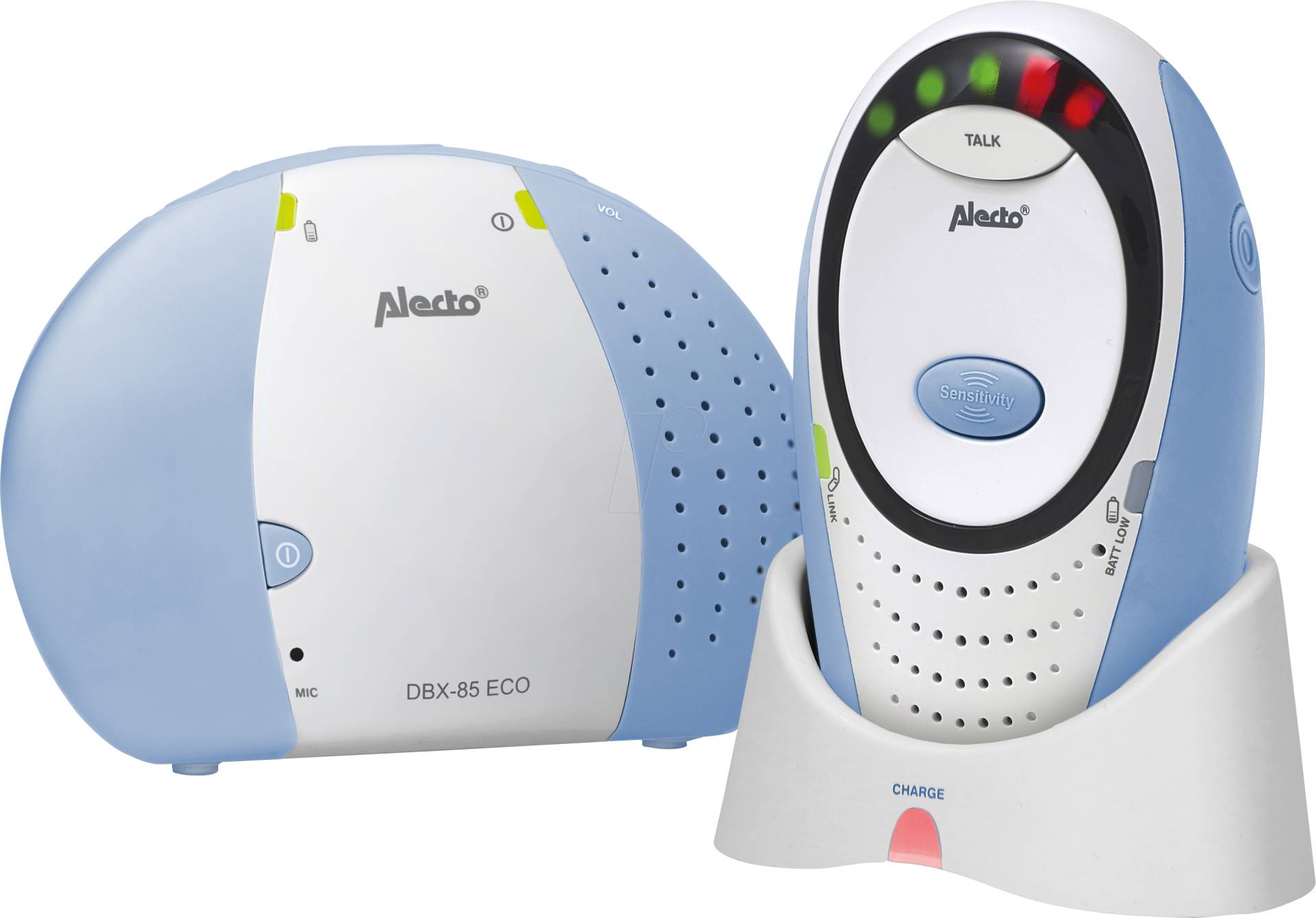 ALO DBX-85 ECO - DECT Babyphone mit Full ECO-Modus, weiß / blau ALO DBX-85 ECO - DECT Babyphone mit Full ECO-Modus, weiß / blau von Alecto