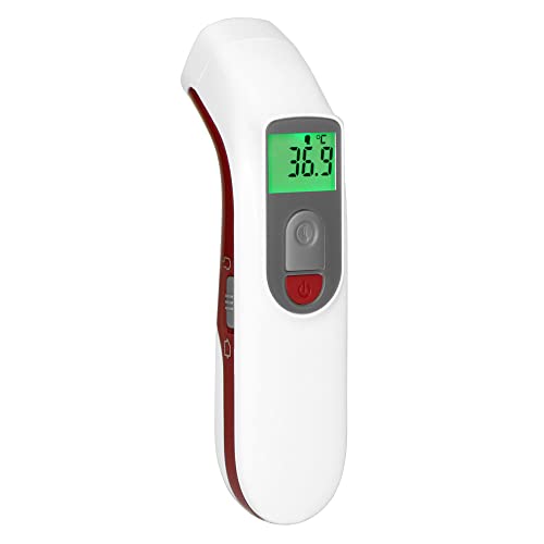 Alecto BC38 Fieberthermometer kontaktlos - Infrarot Stirnthermometer für Babys und Erwachsene - auch für Oberflächen und Flüssigkeiten - einfach zu verwenden - weiß/rot von Alecto