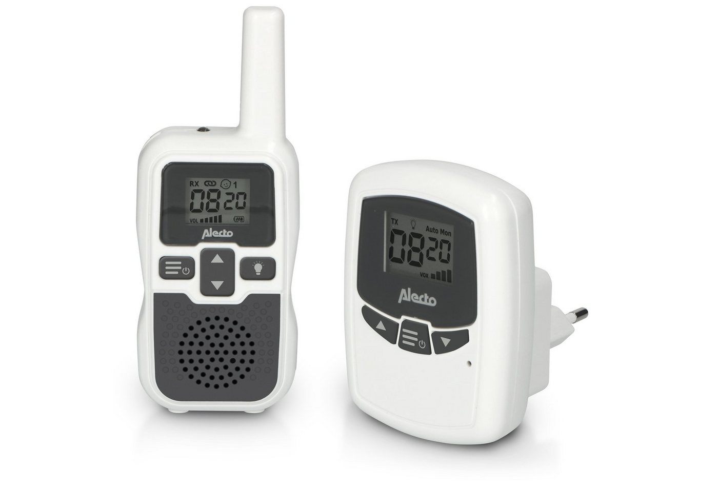 Alecto Babyphone DBX-80, 1-tlg., 3km Reichweite, hohe Reichweite, inkl. Taschenlampe, 9 Std. Akkulaufzeit, VOX Funktion von Alecto
