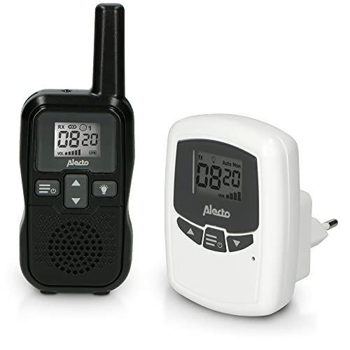 Alecto DBX80BK - Babyphone - Babyfon mit 3km Reichweite - Wiederaufladbar und VOX-Funktion - Schwarz/Weiß von Alecto